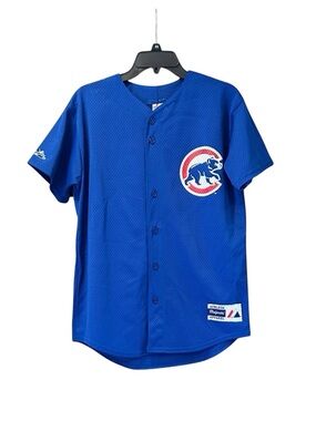 Vtg Chicago Cubs Majestic Jersey Blue Mesh MLB Baseball Blank Back‎ Adult XL